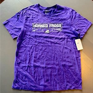 New Mens Large Nike TCU Horned Frogs Texas Christian T-shirt Size L Dri-Fit Tee